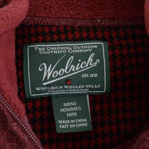 Woolrich Vintage 70% Wool Maroon Half Zip Pullover Sweater Medium - Picture 4 of 10